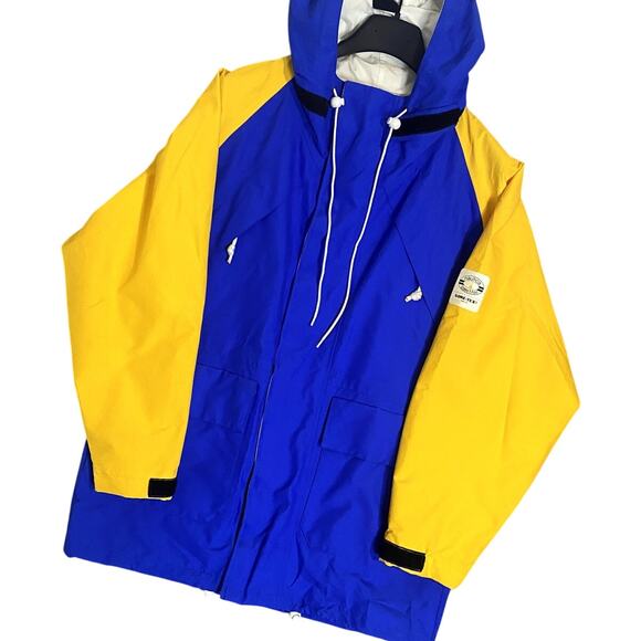Vtg Nautica Competition Nautical Rain Jacket Mens M Colorblock Gore-Tex Hooded